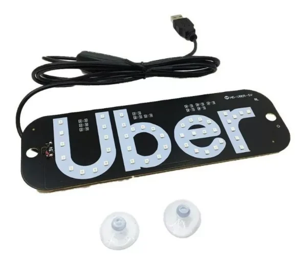 Placa LED para Carro com App Uber - Liga/Desliga USB