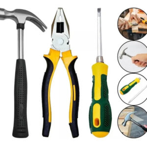 Kit Ferramentas Martelo Alicate Chave Philips 3 Peças