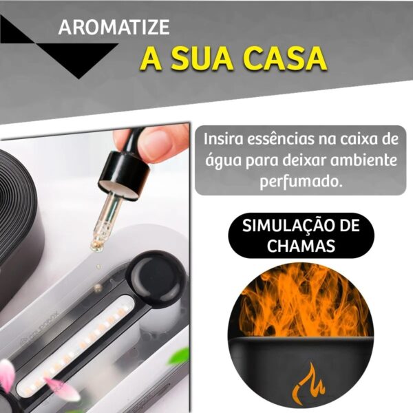 Difusor Aromas Umidificador LED 230ml Flame Aroma