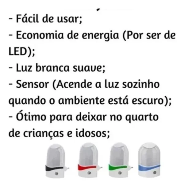 Luz Noturna LED Infantil Bivolt Sensor Fotocélula