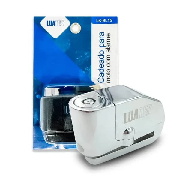 Trava Cadeado com Alarme para Moto Freio a Disco 110dB