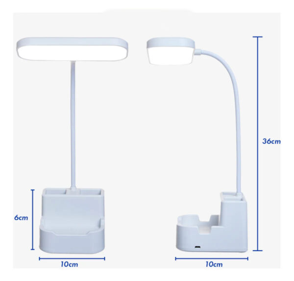 Mini Luminária LED Flexível com Suporte e Porta Caneta