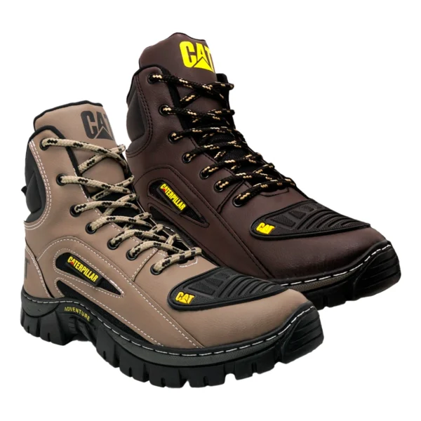 Kit 2 Pares de Botas Coturno Caterpillar CAT Cano Médio