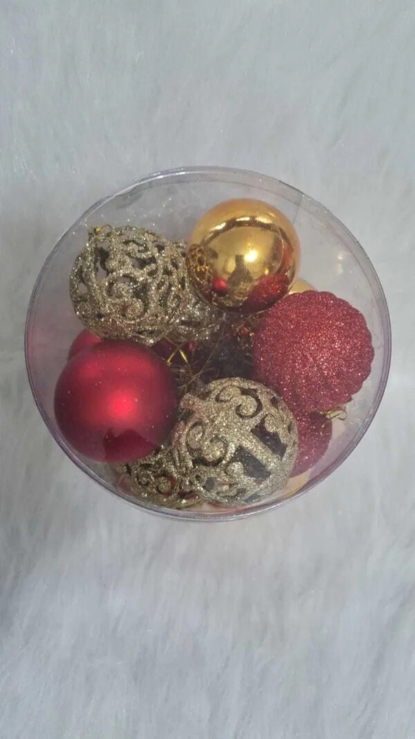 Caixa 25 Bolas Natal 5cm Arabesco Luxo Glamour