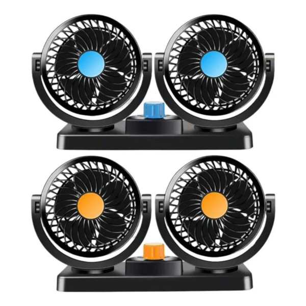 Ventilador Portátil Duplo Cabeça para Carro e Casa