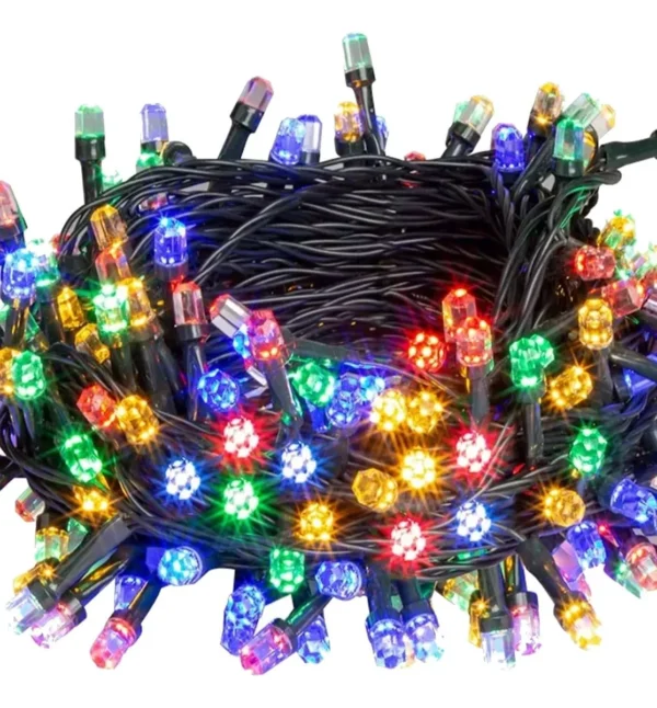 Pisca Pisca LED Natal 100 Leds 9m 8 Funções Branco e Colorido