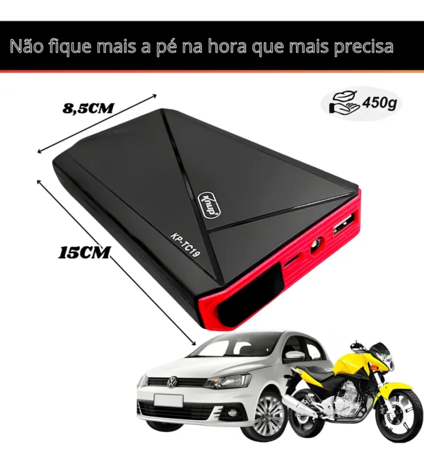 Auxiliar Partida Carro 10800mAh 12V Knup Chupeta USB