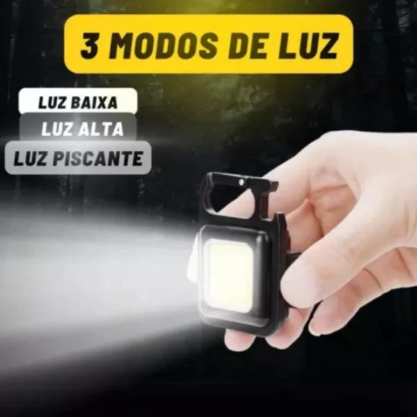 Mini Lanterna Portátil com Chaveiro E Abridor De Garrafa