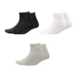 Kit 3 Pares de Meias Soquete Lisa Unissex