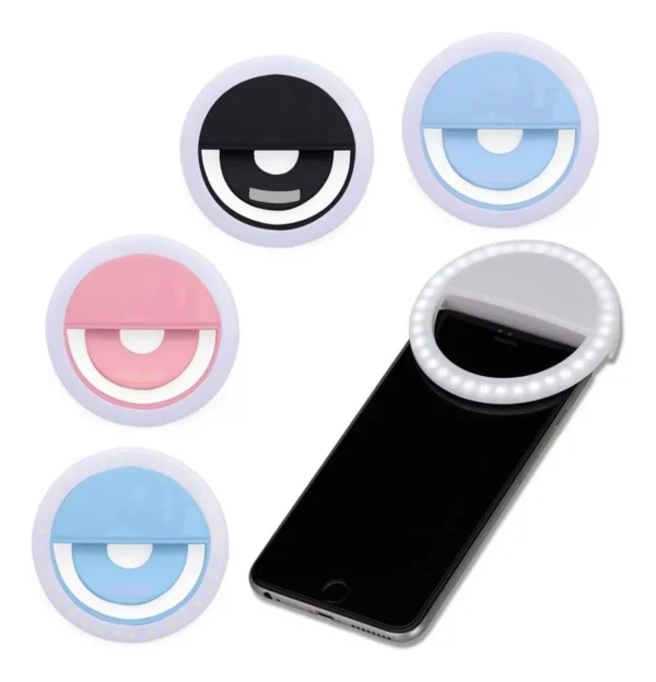 Mini Ring Light Selfie LED Para Celular Recarregável