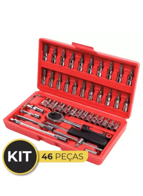 Conjunto Chaves Catraca 46 Peças Profissional Robusto