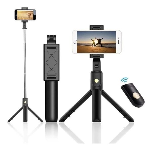 Pau de Selfie Bastão Tripé Bluetooth 360° 3 em 1