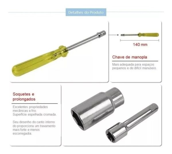 Combo Chaves Canhão 40 Peças Portátil e Completo