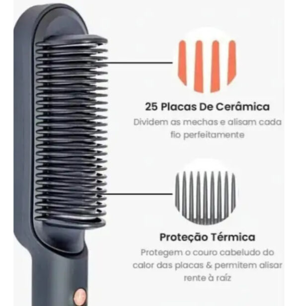 Escova Alisadora 3 em 1 Profissional Seca e Modela