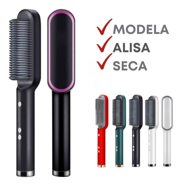 Escova Alisadora 3 em 1 Profissional Seca e Modela