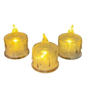 Vela LED Cristal 5cm Amarela Decoração Casamento Festa