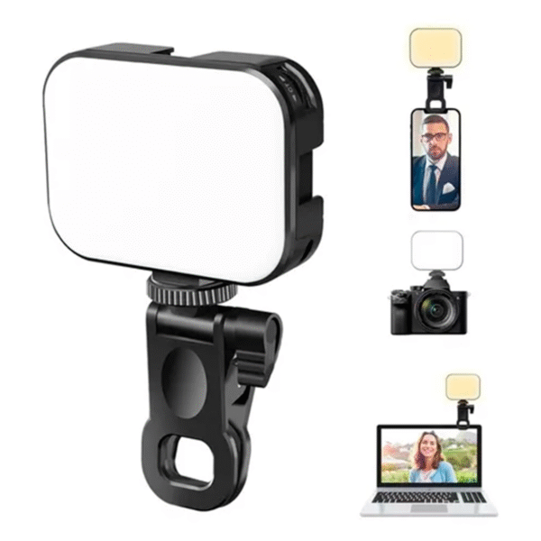 Luz LED RGB Profissional com Suporte para Celular/Notebook