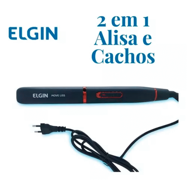 Prancha Alisadora e Cacheadora 2 em 1 Elgin Move Liss