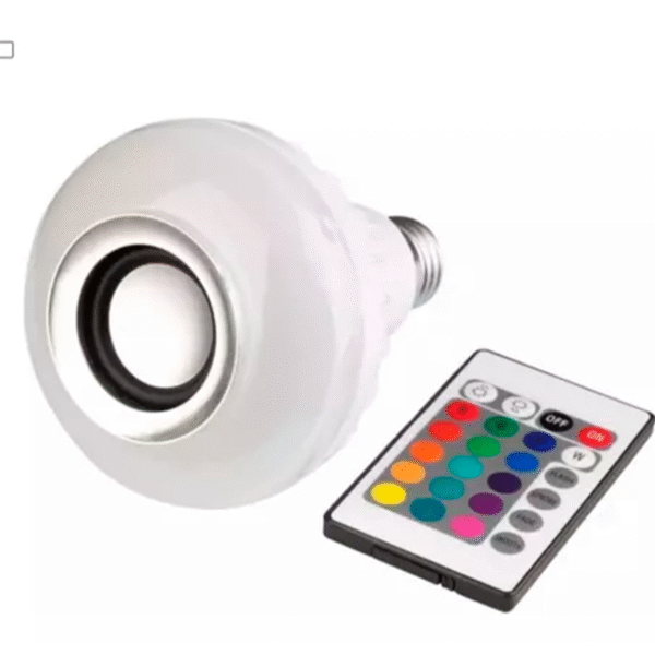 Lâmpada LED Bluetooth RGB com Música e Controle Remoto