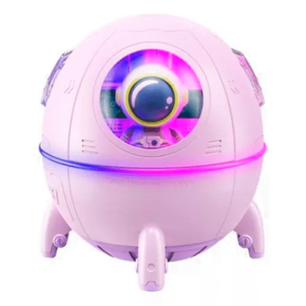 Umidificador Astronauta Cápsula com Difusor de Aromas Rosa