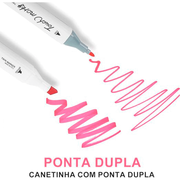 Caneta Marcador Ponta Dupla Profissional