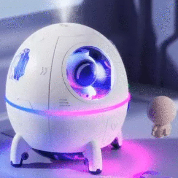 Umidificador Astronauta Cápsula com Difusor de Aromas Rosa