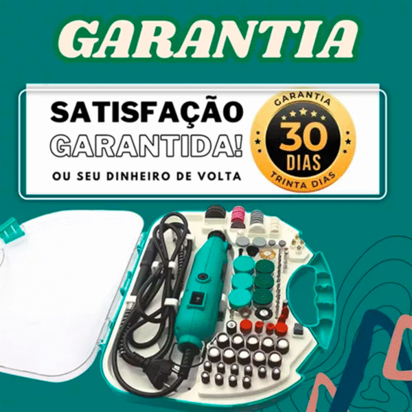 Kit Mini Retífica 128 Acessórios Maleta Azul 135w