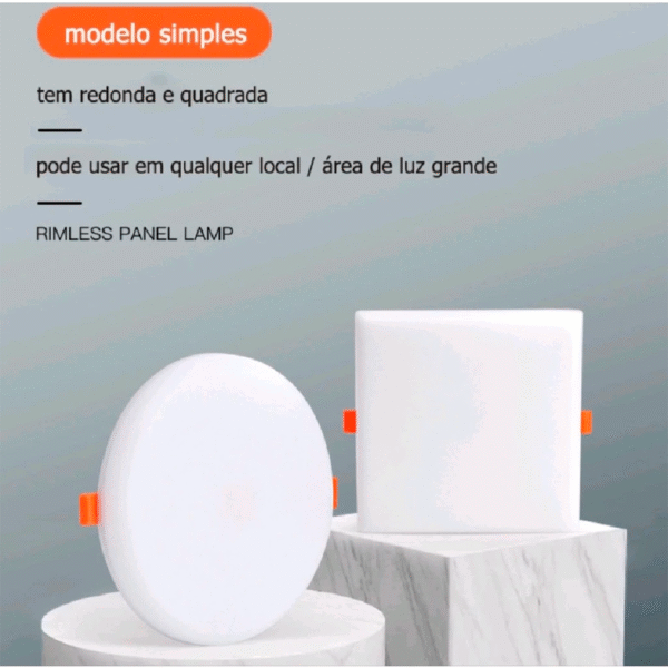 Painel Plafon LED 38W Quadrado Borda Infinita Teto