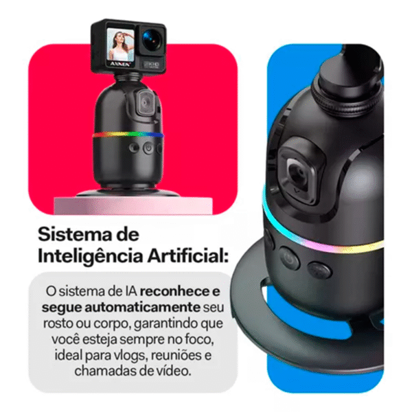 Gimbal Estabilizador Celular 360° com Rastreamento Facial