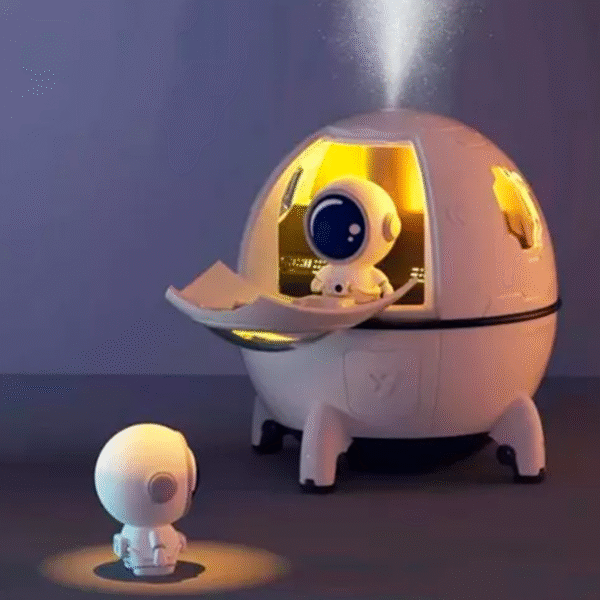 Umidificador Astronauta Cápsula com Difusor de Aromas Rosa