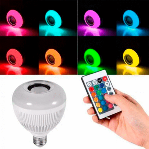 Lâmpada LED Bluetooth RGB com Música e Controle Remoto