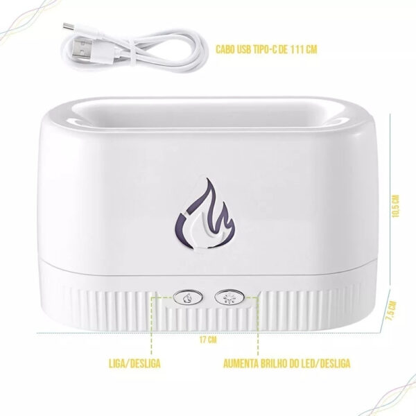 Difusor Aromas Umidificador LED 230ml Flame Aroma