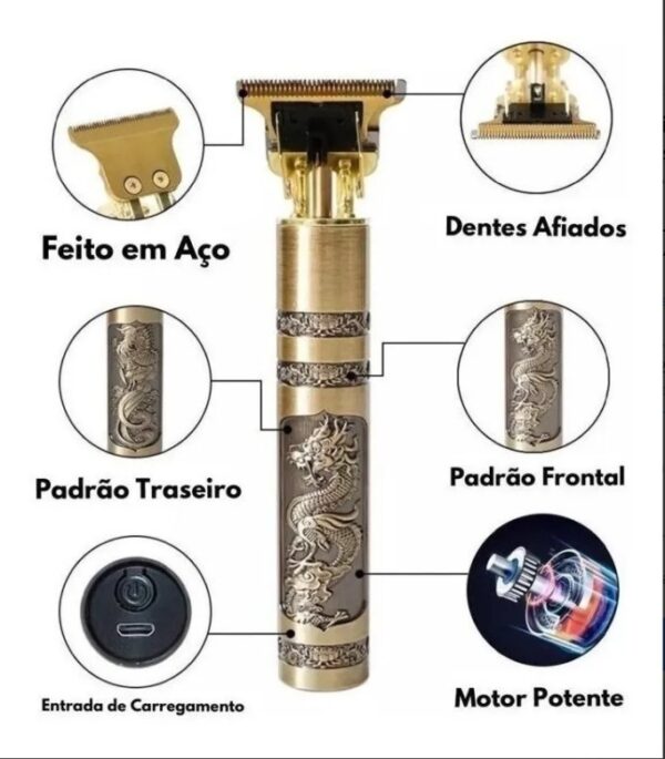 Máquina de Cortar Cabelo e Barba Sem Fio Premium