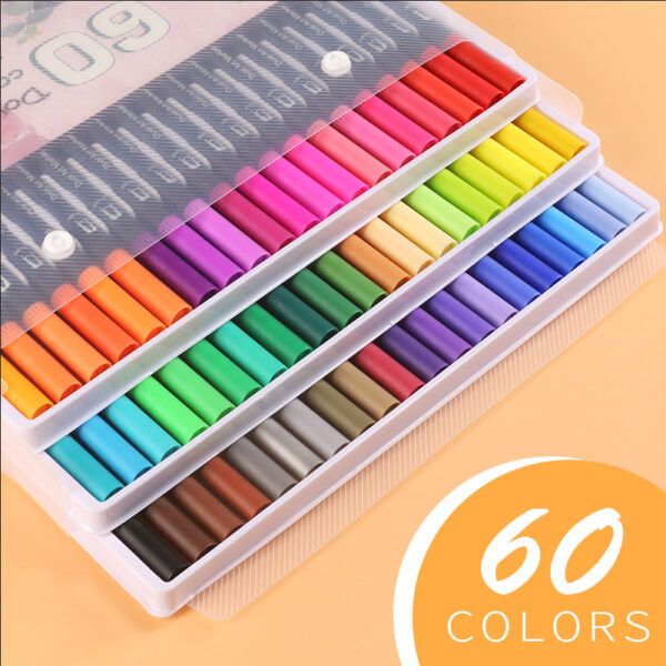 Caneta Brush Pen 36 a 120 Cores Ponta Fina e Pincel