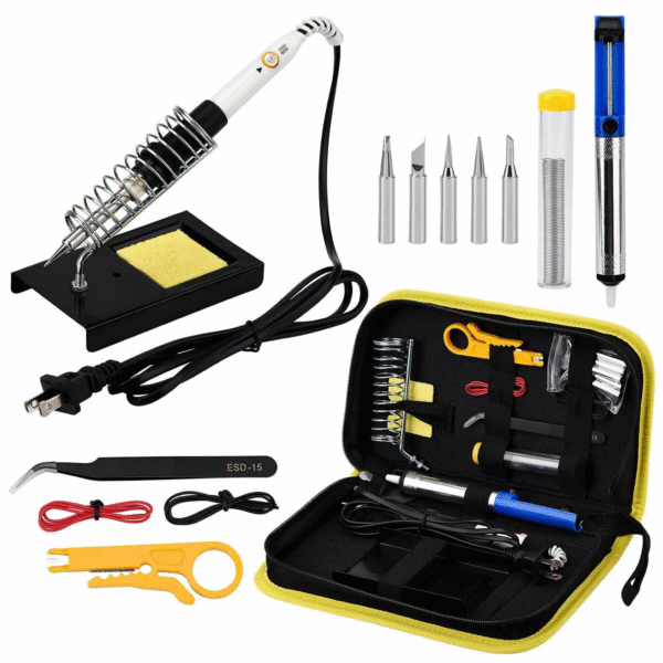 Kit Ferro de Solda 60W com Sugador Estanho e Acessórios