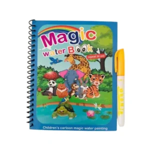 Livro De Colorir Infantil Desenhos Mágicos Pintar Com Água + Caneta Mágica