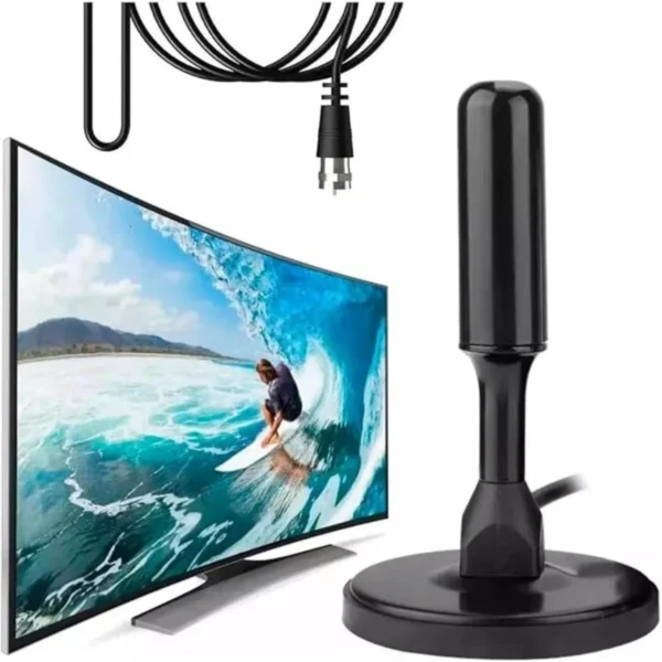 Antena Digital Com Cabo De 4MT e Base Magnética Com Imã